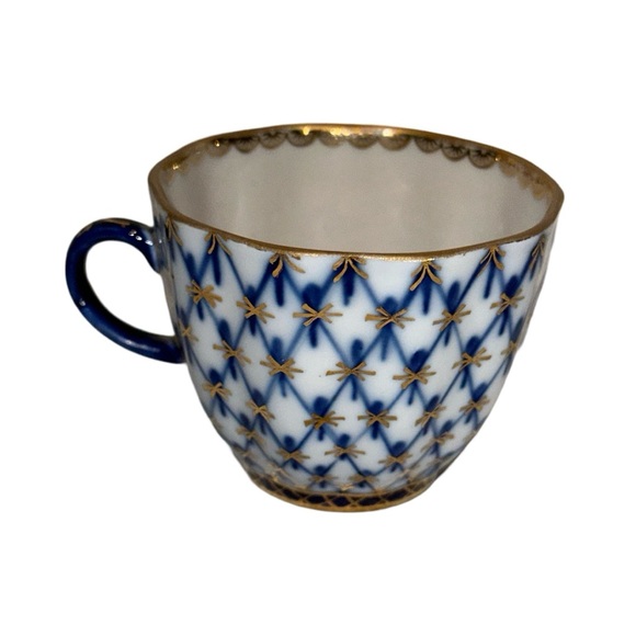 Lomonosov Russian USSR Cobalt Blue Pattern Tea Cup Only! No Saucer - Picture 3 of 4